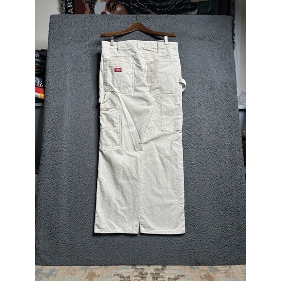 Vtg Dickies Dungaree Carpenter Pants 36x32 (measured 36x30.5) Cream Lightweight - Picture 1 of 16